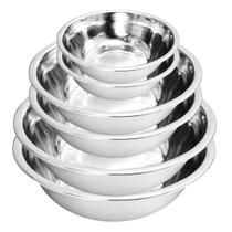 Kit 6 Tigela Bacia Bowl De Inox Cozinha Saladeira 350mL 14cm - 500ml 16cm - 750ml 18cm - Ke Home