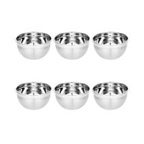 Kit 6 Tigela Bowl Aço Inox Profissional 14 x 7cm Multiuso Utensilio Preparacao Cozinha