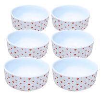 Kit 6 Tigela Bowl Cumbuca Sopa Sorvete 300ml - Porcelana Decoração:Poá preto Kit 6 Tigela Bowl Cumbuca Sopa Sorvete 300ml - Porcelana Decoração:Poá preto