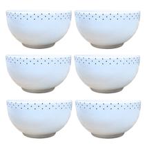 Kit 6 Tigela Bowl Cumbuca Sopa Sorvete 500ml - Porcelana Decoração:Poá sortido Kit 6 Tigela Bowl Cumbuca Sopa Sorvete 500ml - Porcelana Decoração:Poá sortido