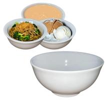 Kit 6 Tigela Oriental Japonesa Sapporo 400ml 13,5cm x 6.5cm Porcelana Branca Resistente