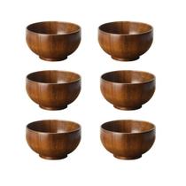 Kit 6 Tigelas Bowl Em Bambu Natural Multiuso P/ Servir 14cm