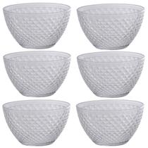 Kit 6 Tigelas Bowl Plástico Transparente Luxxor 800 ML