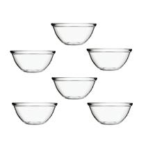 Kit 6 Tigelas Bowl Redonda Bacia De Vidro 4L Sem Tampa Nadir
