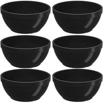 Kit 6 Tigelas Bowls Cumbucas 300ml Para Servir Preto Uno Coza 11,5x5cm Redondo Potinhos