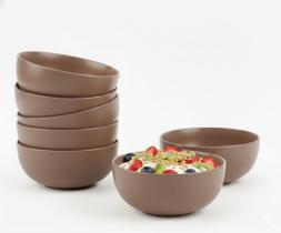 Kit 6 Tigelas Bowls Plástico Fosco 600ml Multiuso Sopa Salada Açaí Durável