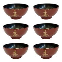 Kit 6 Tigelas Cumbuca Bowl Para Poke Sopa Lamen Missoshiro Vermelho