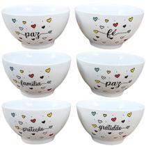 Kit 6 Tigelas Cumbucas para Servir Sopa e Açaí 500ml - Porcelana de Alta Qualidade