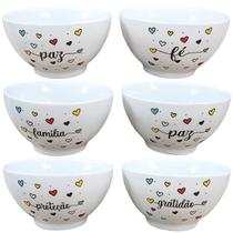 Kit 6 Tigelas Cumbucas Servir Sopa Açai 500ml - Porcelana