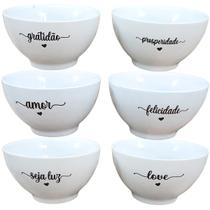 Kit 6 Tigelas Cumbucas Servir Sopa Açai 500ml - Porcelana Kit 6 Tigelas Cumbucas Servir Sopa Açai 500ml - Porcelana