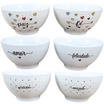 Kit 6 Tigelas Cumbucas Servir Sopa Açai 500ml - Porcelana Kit 6 Tigelas Cumbucas Servir Sopa Açai 500ml - Porcelana