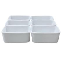 Kit 6 Tigelas de Porcelana Branca 280 ml - Pote Sobremesa - Petiscos - Suflês