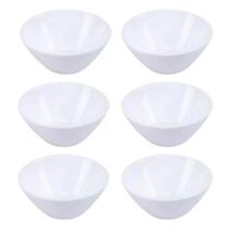 Kit 6 Tigelas De Vidro 390ml Opaline Para Caldos Sobremesa Branco