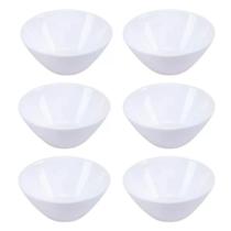Kit 6 Tigelas Opaline De Vidro 390ml Para Caldos Sobremesa Branco