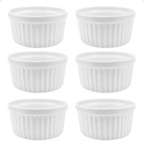 Kit 6 Tigelass Ramekin 77ml Porcelana Potes Sobremesa Restaurante Petisco Molho