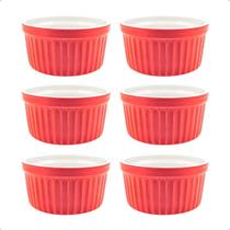 Kit 6 Tigelass Ramekin 77ml Porcelana Potes Sobremesa Restaurante Petisco Molho