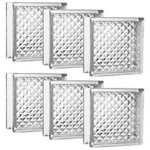 Kit 6 Tijolo Bloco De Vidro Quadrado Opaco 19x19x8 Tradestar Kit 6 Tijolo Bloco De Vidro Quadrado Opaco 19x19x8 Tradestar