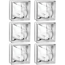 Kit 6 Tijolos Bloco De Vidro Raio Crystal 19x19x8 Tradestar