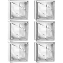 Kit 6 Tijolos Bloco De Vidro Rajada Opaca 19X19X8 Tradestar Kit 6 Tijolos Bloco De Vidro Rajada Opaca 19X19X8 Tradestar