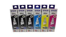 Kit 6 tinta 664 epson l120 l200 l210 l220 l355 l375 l1300