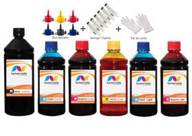 Kit 6 Tinta Para Epson L800 L810 L850 L805 L1800 2,5 Litros Platinum