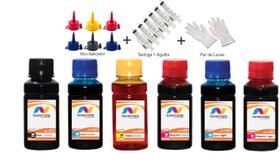 Kit 6 Tinta Para Epson T048120 a 486 CMYK 100ml Linha Platinum Kit 6 Tinta Para Epson T048120 a 486 CMYK 100ml Linha Platinum
