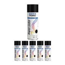Kit 6 Tinta Spray Alta Temp Preto Brilhante 350ml Tekbond