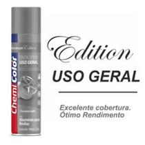 Kit 6 Tinta Spray Chemicolor Uso Geral Preto Brilhante 400ml