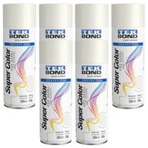 Kit 6 Tinta Spray Uso Geral Super Color Branco Brilhante 350ml