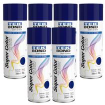 Kit 6 Tinta Spray Uso Geral Tekbond Azul Escuro 350ml