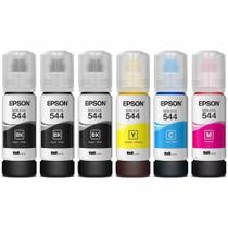 Kit 6 Tintas 544 Refil para Impressora T544 L3110 L3150 L51901 SENDO 3 Preto, 1 Magenta, 1 Amarelo, 1 Ciano