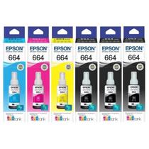 Kit 6 Tintas 664 para: L120 L1300 L395 L396 L355 L555 L365 L355 - Combo economico 6 unidades Kit 6 Tintas 664 para: L120 L1300 L395 L396 L355 L555 L365 L355 - Combo economico 6 unidades