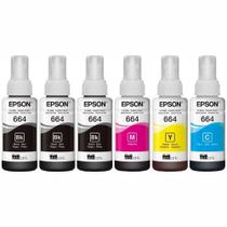 Kit 6 Tintas 664 serve nos seguintes equipamentos L120 L1300 L395 L396 L355 L555 L365 L355 - T664 Kit 6 Tintas 664 serve nos seguintes equipamentos L120 L1300 L395 L396 L355 L555 L365 L355 - T664