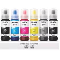 Kit 6 Tintas coloridas modelo 555 T555 P Impressoras L8160 L8180 Kit 6 Tintas coloridas modelo 555 T555 P Impressoras L8160 L8180