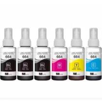 KIT 6 TINTAS Compativ T644 COR BK M Y C L110 L120 L200 L210 L220 L355 L365 L375 L380 L395 L396L455 L