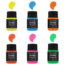 Kit 6 Tintas Líquida Flúor neon Colormake 35ml