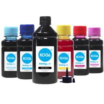 Kit 6 Tintas para Impressora L1800 Black 500ml Color 100ml Corante Koga