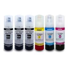 Kit 6 Tintas Refil T544 504 KORA L3250 L3150 L3210 L5190 L4150