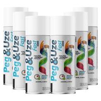 Kit 6 Tintas Spray Branco Fosco 310ml Pegeuse Secagem Rápida Uso Geral