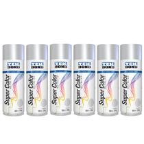 Kit 6 Tintas Spray Prata Metalico 350ml Tekbond