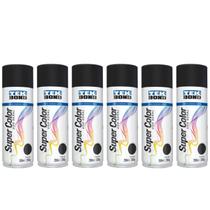 Kit 6 Tintas Spray Preto Fosco 350ML Tekbond