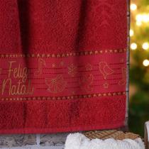 Kit 6 Toalha De Rosto Feliz Natal Bordada Jacquard 45x68cm Vermelho Kit 6 Toalha De Rosto Feliz Natal Bordada Jacquard 45x68cm Vermelho