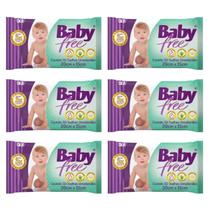 Kit 6 Toalha Umedecida Lenço Baby Free 50Un QLB
