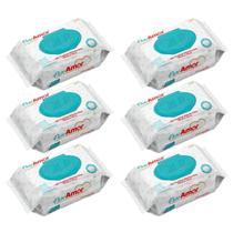 Kit 6 Toalha Umedecida Lenço Puro Amor Premium 100Un - QLB