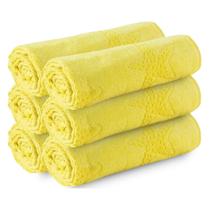 Kit 6 Toalhas Banhao Praia Piscina HotelLufamar Amarela