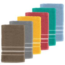 KIT 6 TOALHAS DE ROSTO TEKA ESCALA 100% ALGODÃO CORES SORTIDAS 40X65 cm