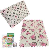 Kit 6 Toalhas Para Geladeira Estampa Panda e Coruja Rosa