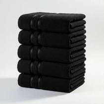 Kit 6 Toalhas Para Salão Rosto 100% Algodão Döhler 50x70cm Preta