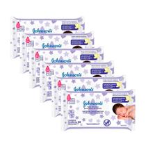 Kit 6 Toalhas Umedecidas Johnson's Baby Hora do Sono 48 Unidades