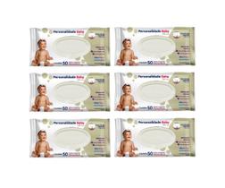 Kit 6 Toalhas Umedecidas Personalidade Baby Com 50 Unidades